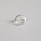 Crescent Moon Hammered Circle Ring - Silver - Aisling Chou Studio