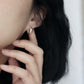 Geometric Faceted Large Open Hoop Earrings - Silver - Aisling Chou Studio