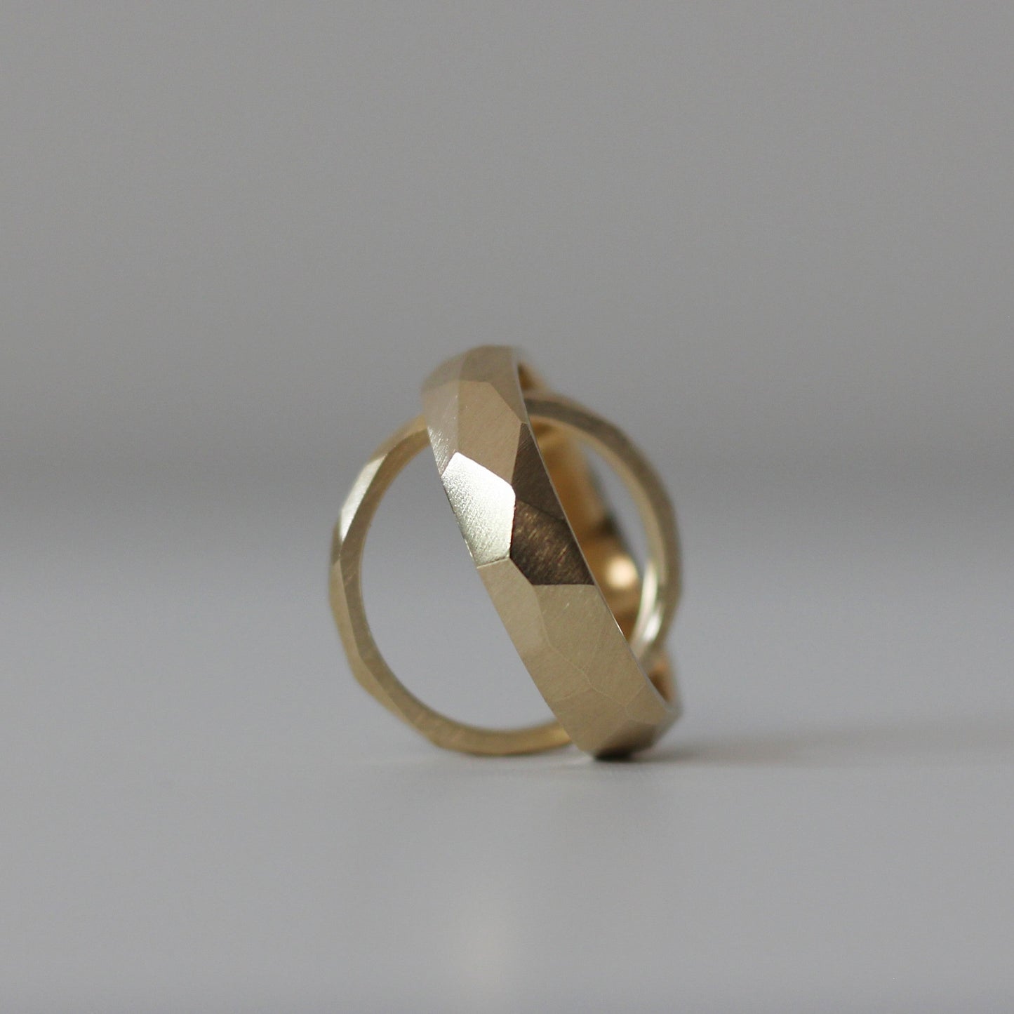 Geometric Faceted Ring - 9ct/18ct Gold, 2mm and 5mm width - Aisling Chou Studio