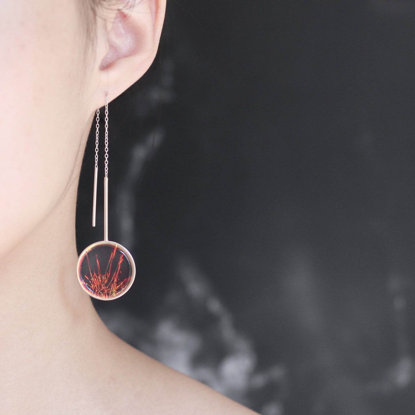 Luna Full Moon Drop Earrings - Lagoon - Aisling Chou Studio