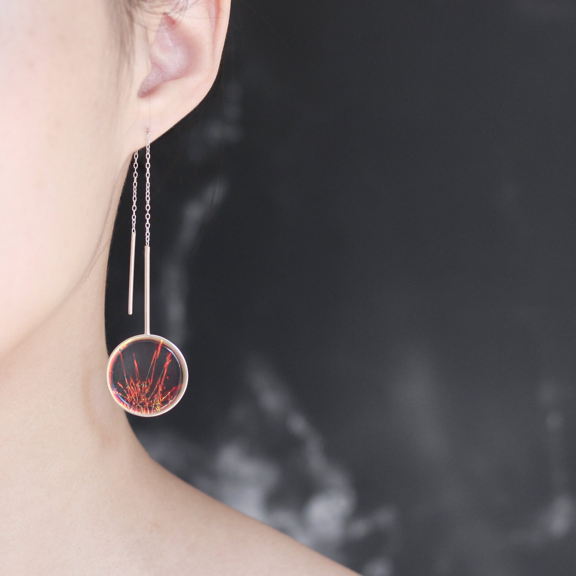 Luna Full Moon Drop Earrings - Lagoon - Aisling Chou Studio
