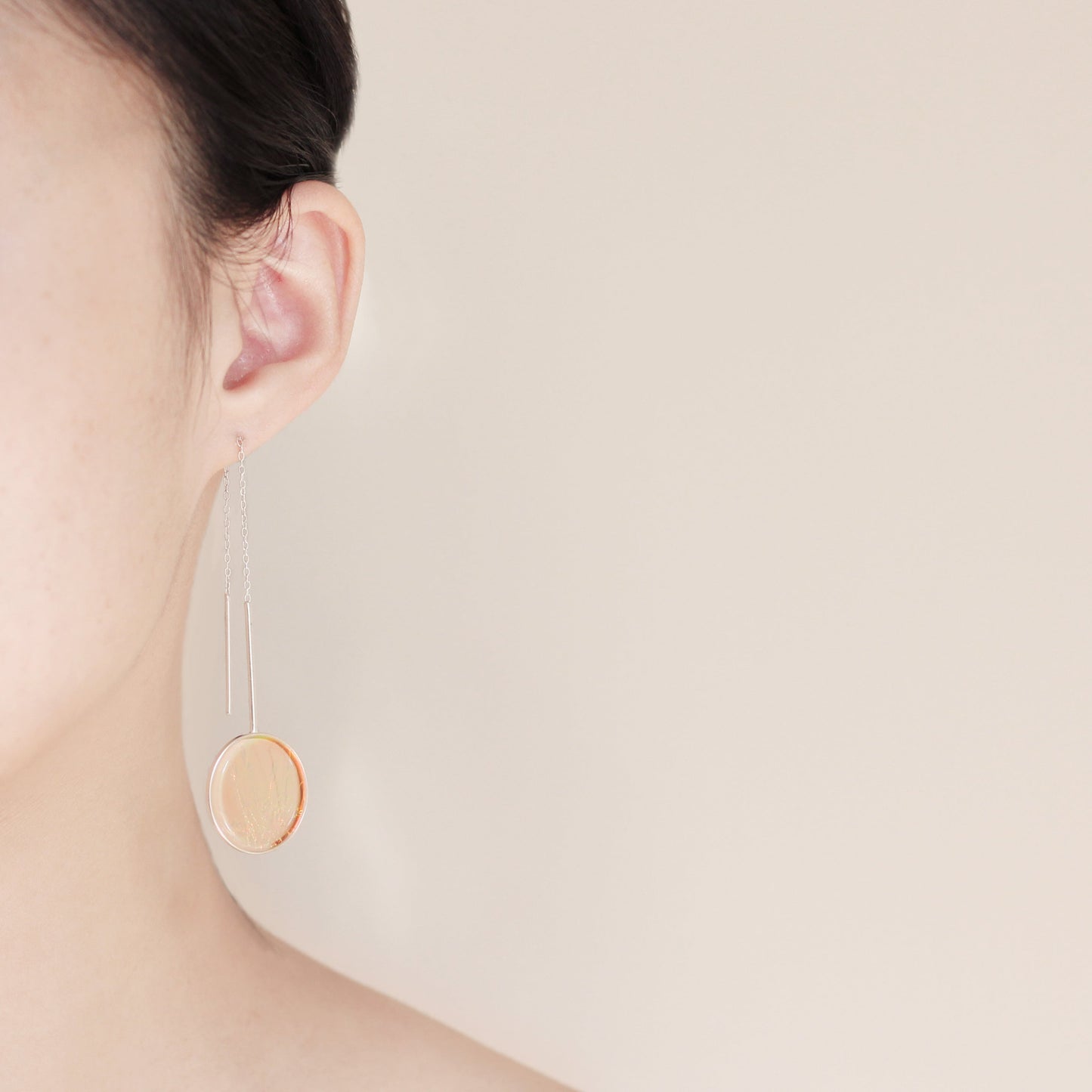 Luna Full Moon Drop Earrings - Lagoon - Aisling Chou Studio