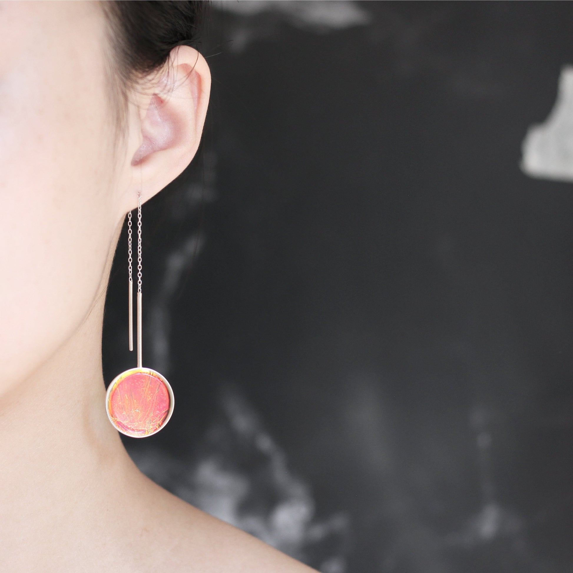 Luna Full Moon Drop Earrings - Lagoon - Aisling Chou Studio