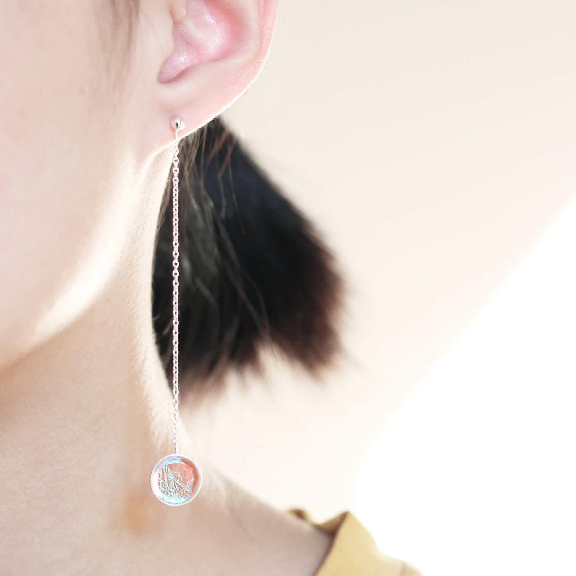 Luna Full Moon Small Drop Earrings - Lilac - Aisling Chou Studio