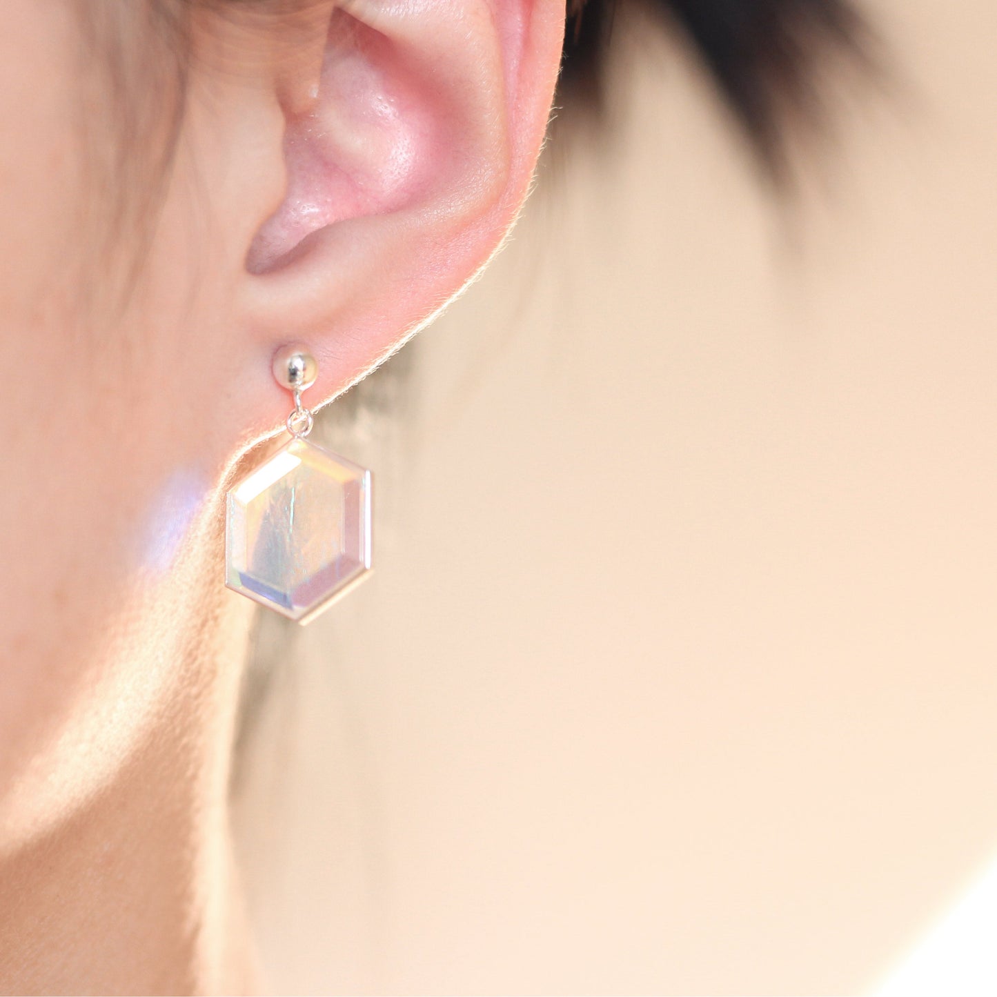 Luna Hexagon Earrings - Lilac - Aisling Chou Studio