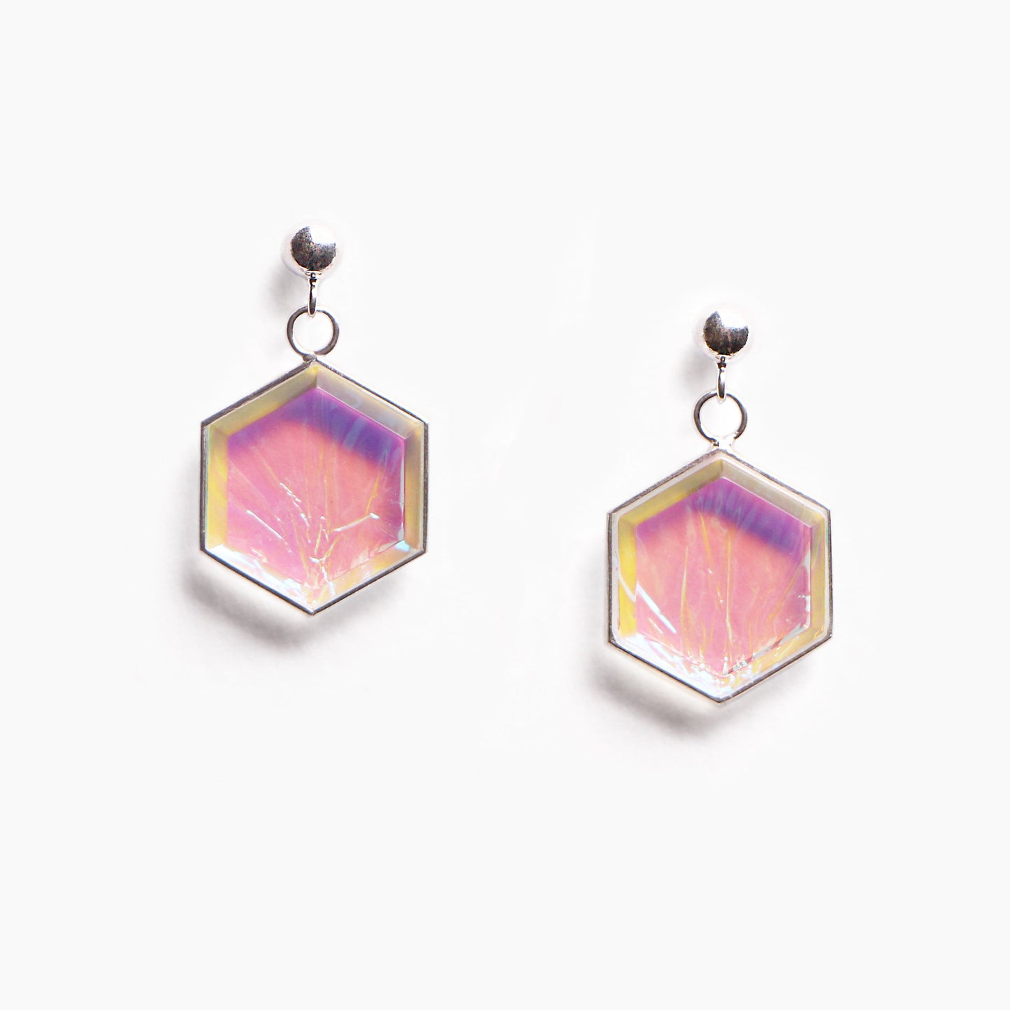 Luna Hexagon Earrings - Lilac - Aisling Chou Studio