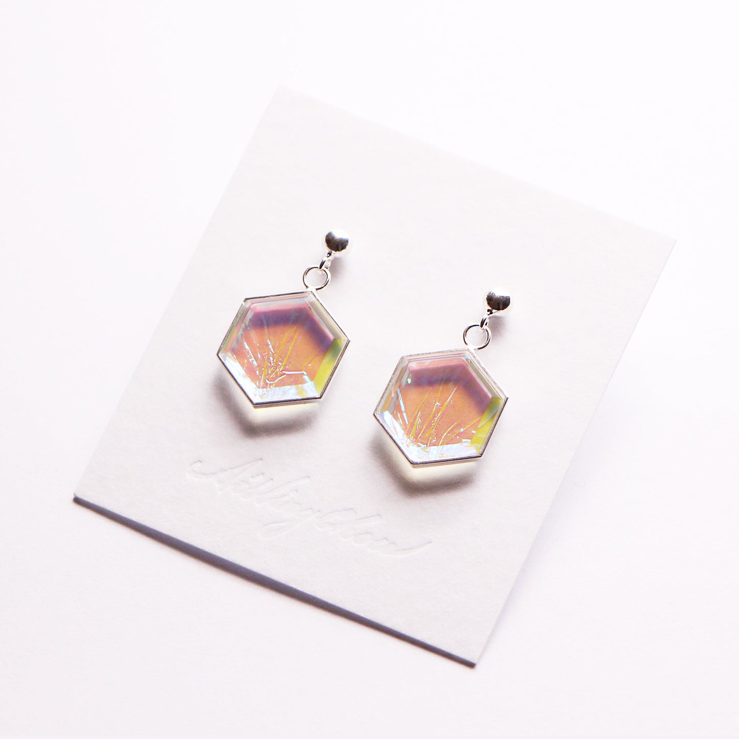 Luna Hexagon Earrings - Lilac - Aisling Chou Studio