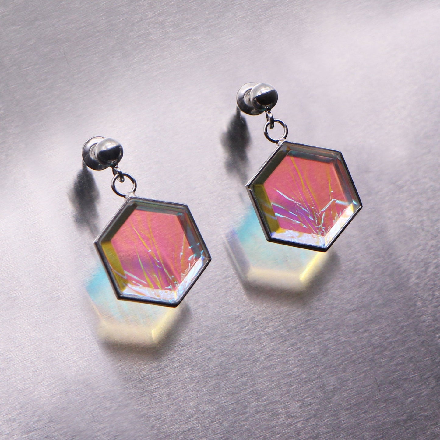 Luna Hexagon Earrings - Lilac - Aisling Chou Studio