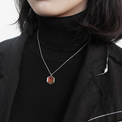 Luna Hexagon Necklace - Lagoon - Aisling Chou Studio