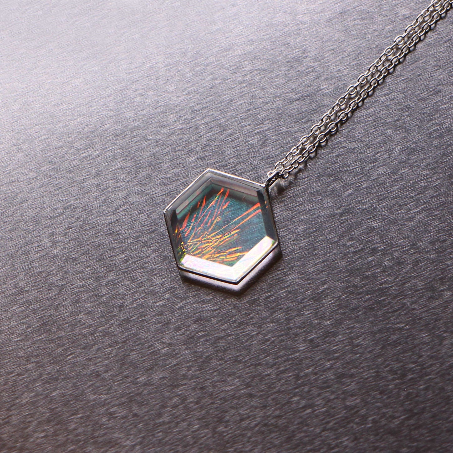 Luna Hexagon Necklace - Lagoon - Aisling Chou Studio