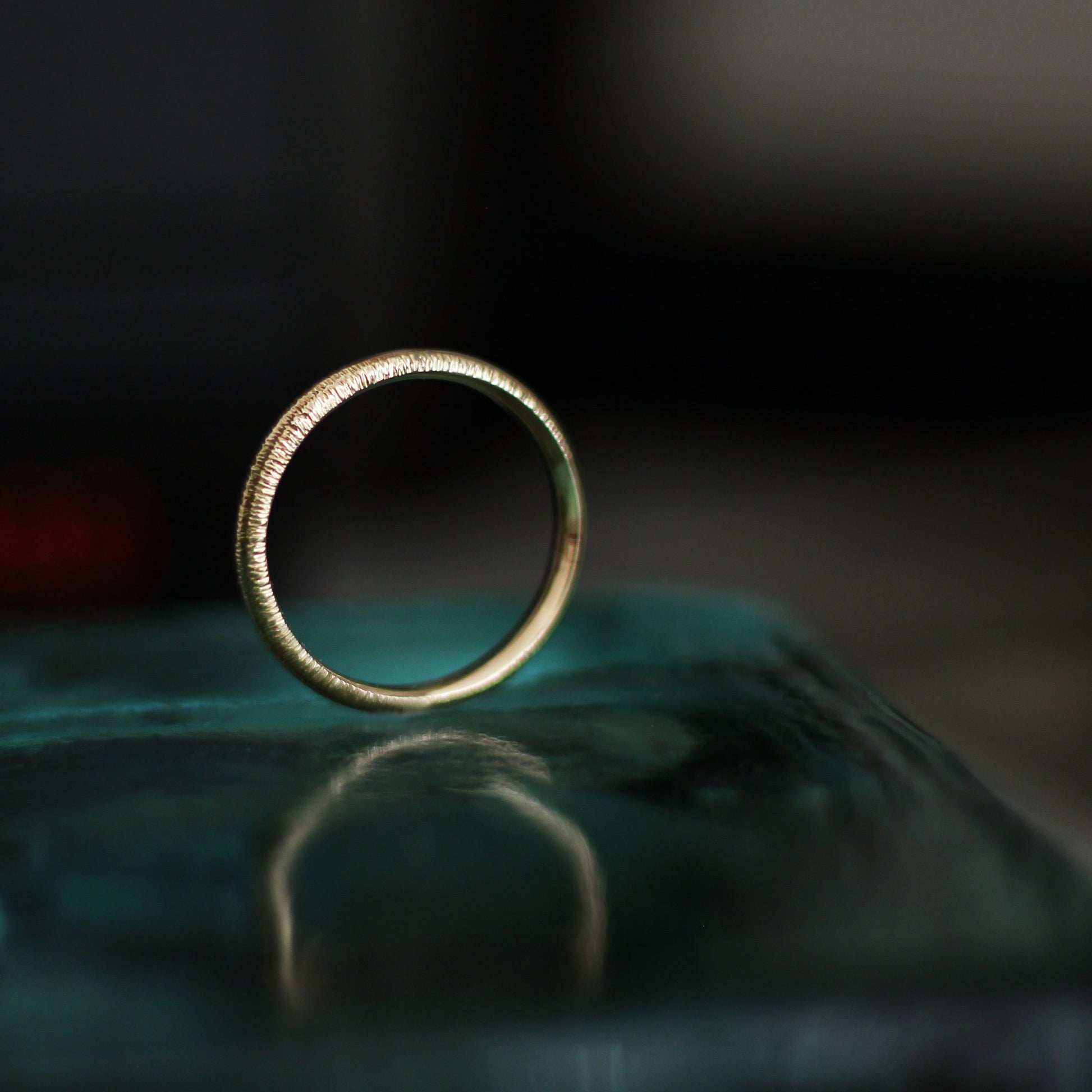 Moonlight Hammered Ring - 9ct / 18ct Gold, side view - Aisling Chou Studio