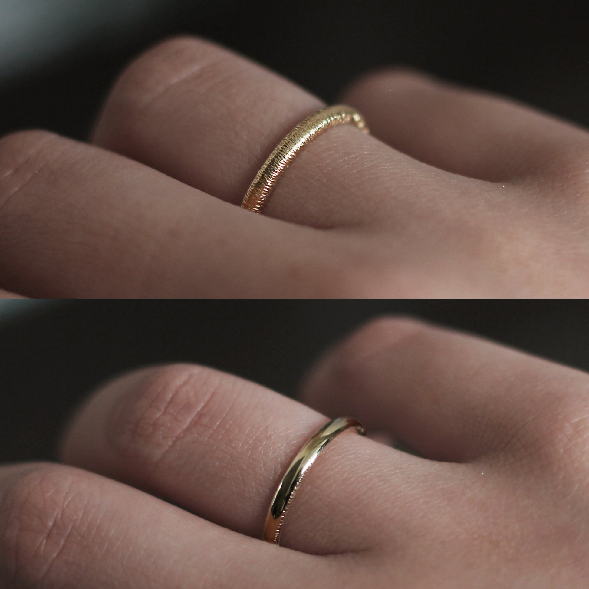 Moonlight Hammered Ring - 9ct / 18ct Gold, different angles - Aisling Chou Studio