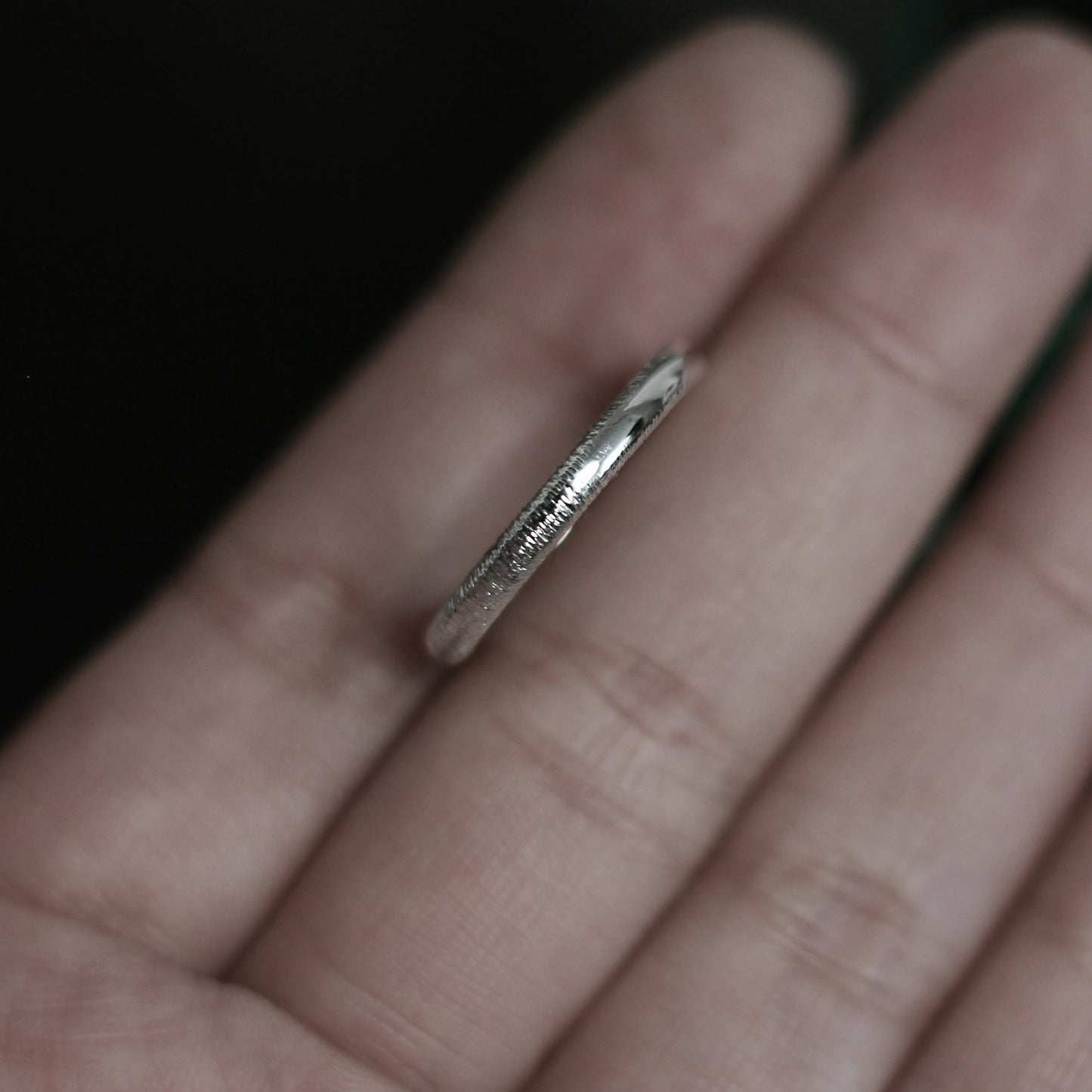 Moonlight Hammered Ring - Silver - Aisling Chou Studio