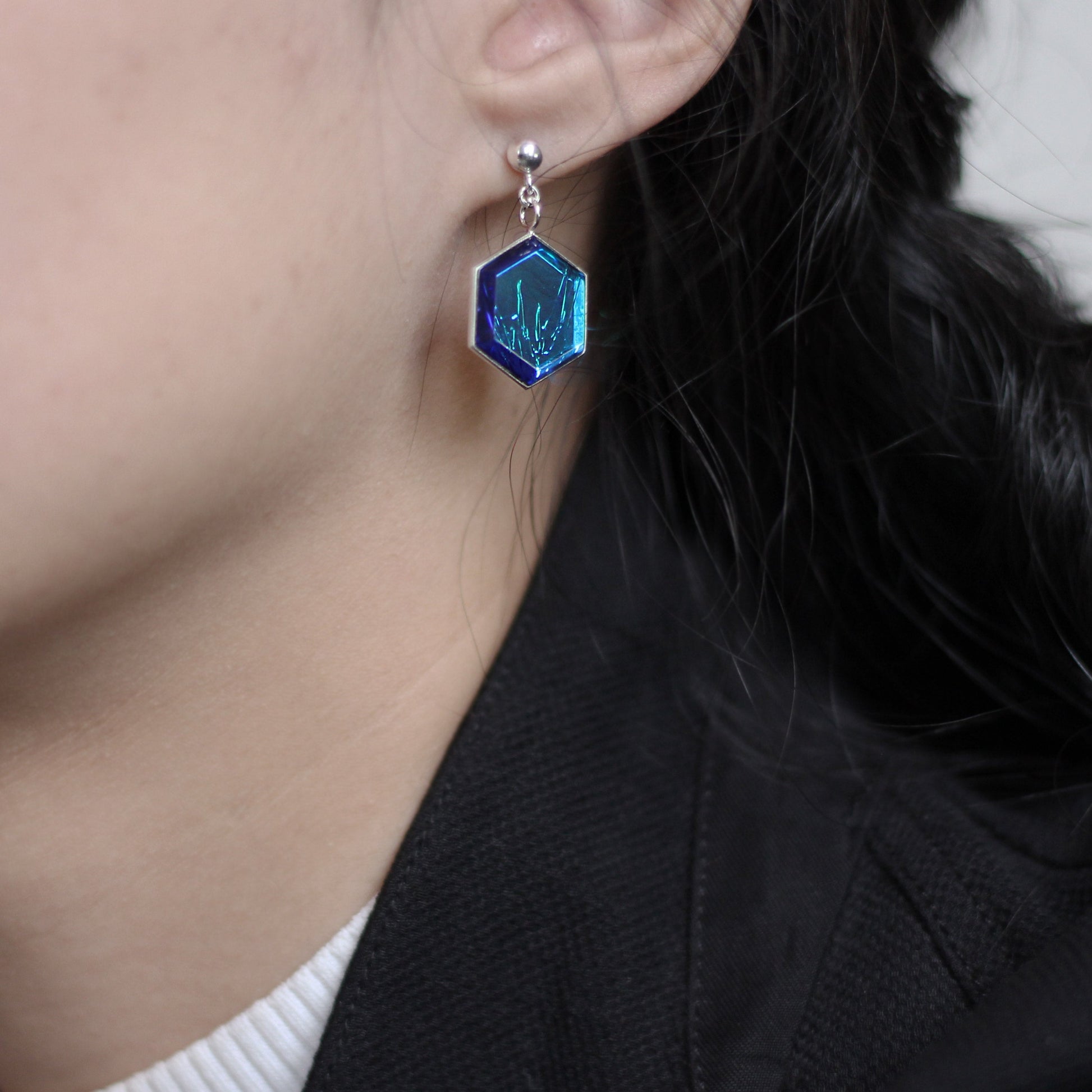 Nebula Hexagon Drop Earrings - Aurora - Aisling Chou Studio