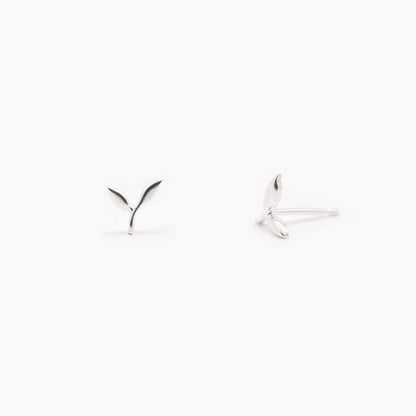 Sapling Stud Earrings - Silver - Aisling Chou Studio