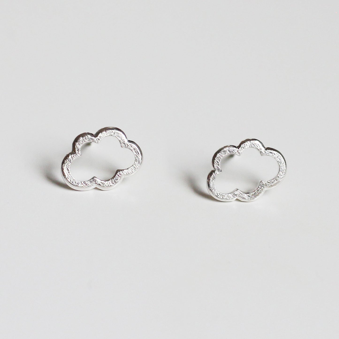 Silver Lining Cloud Stud Earrings - Silver - Aisling Chou Studio