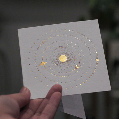 Solar System Greeting Card - Gold Foil - Aisling Chou Studio