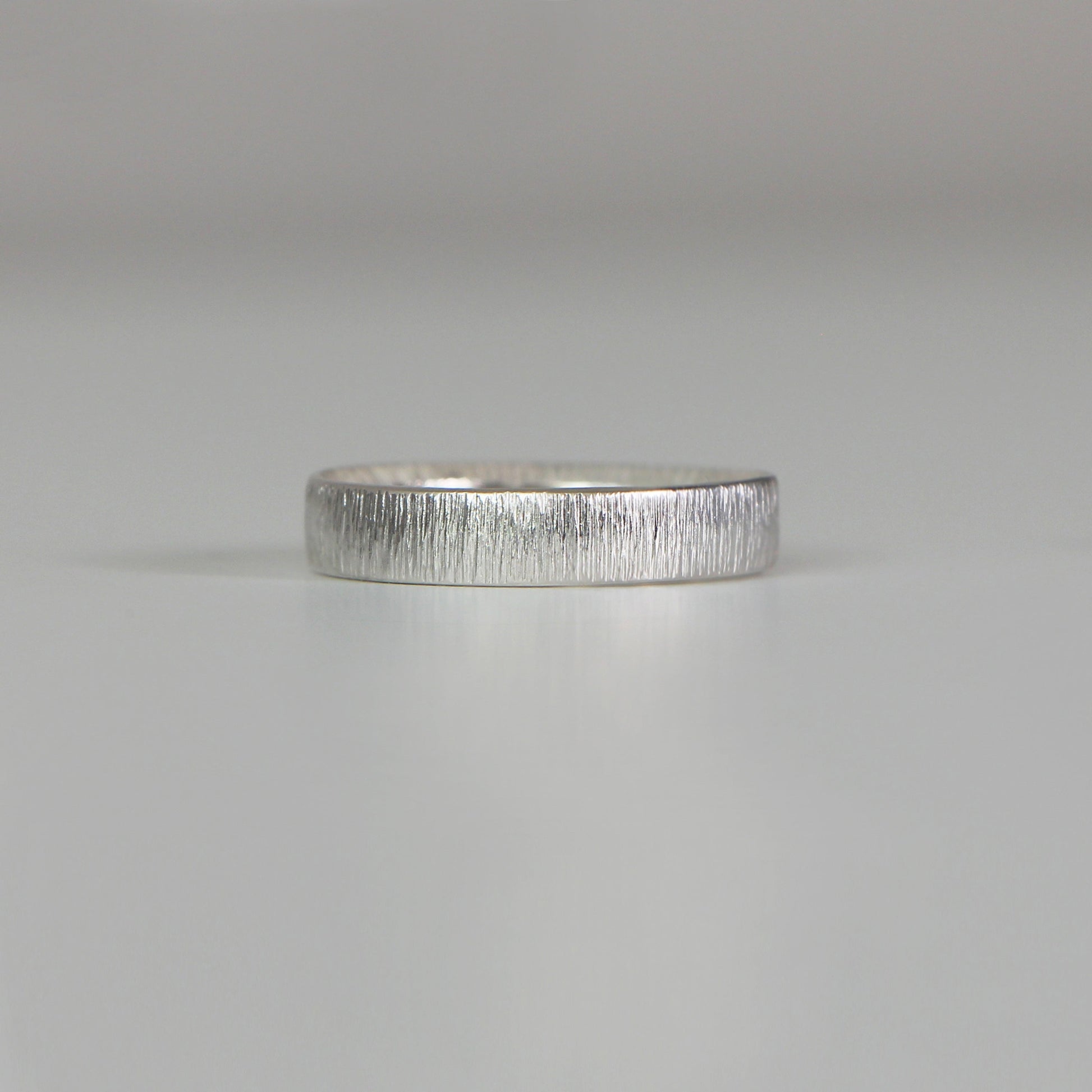 Sunshine Hammered Texture Band - Silver Hammered, other angle - Aisling Chou Studio